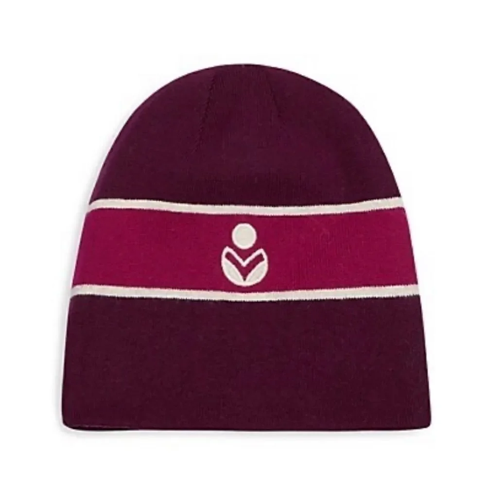 ISABEL MARANT  Camden Striped Logo Beanie - Burgundy NWT